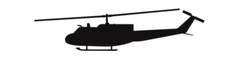 7" us military aircraft silhouette uh-1 iroquois huey sticker decal usa made