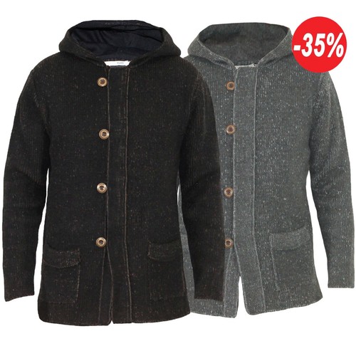 Cardigan uomo maglione Giacca Lana Pullover maglia zip Felpa con cappuccio  2315 | eBay