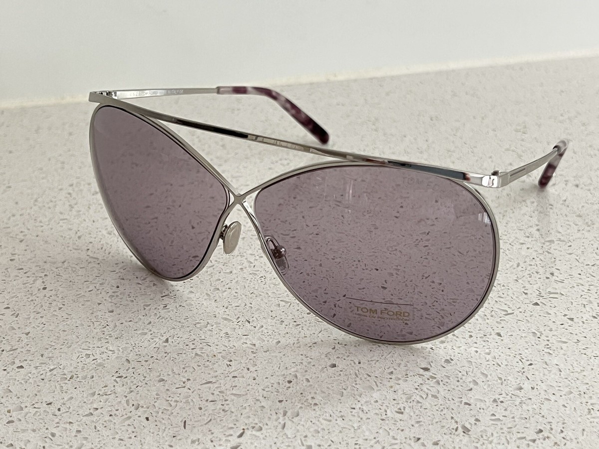 Tom Ford STEVIE FT761 16Y Shiny Palladium/Violet Sunglasses 