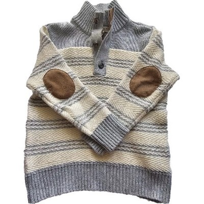NEW Hope & Henry Boy Organic Cotton Mock Neck Sweater Chevron Stripe Size XS