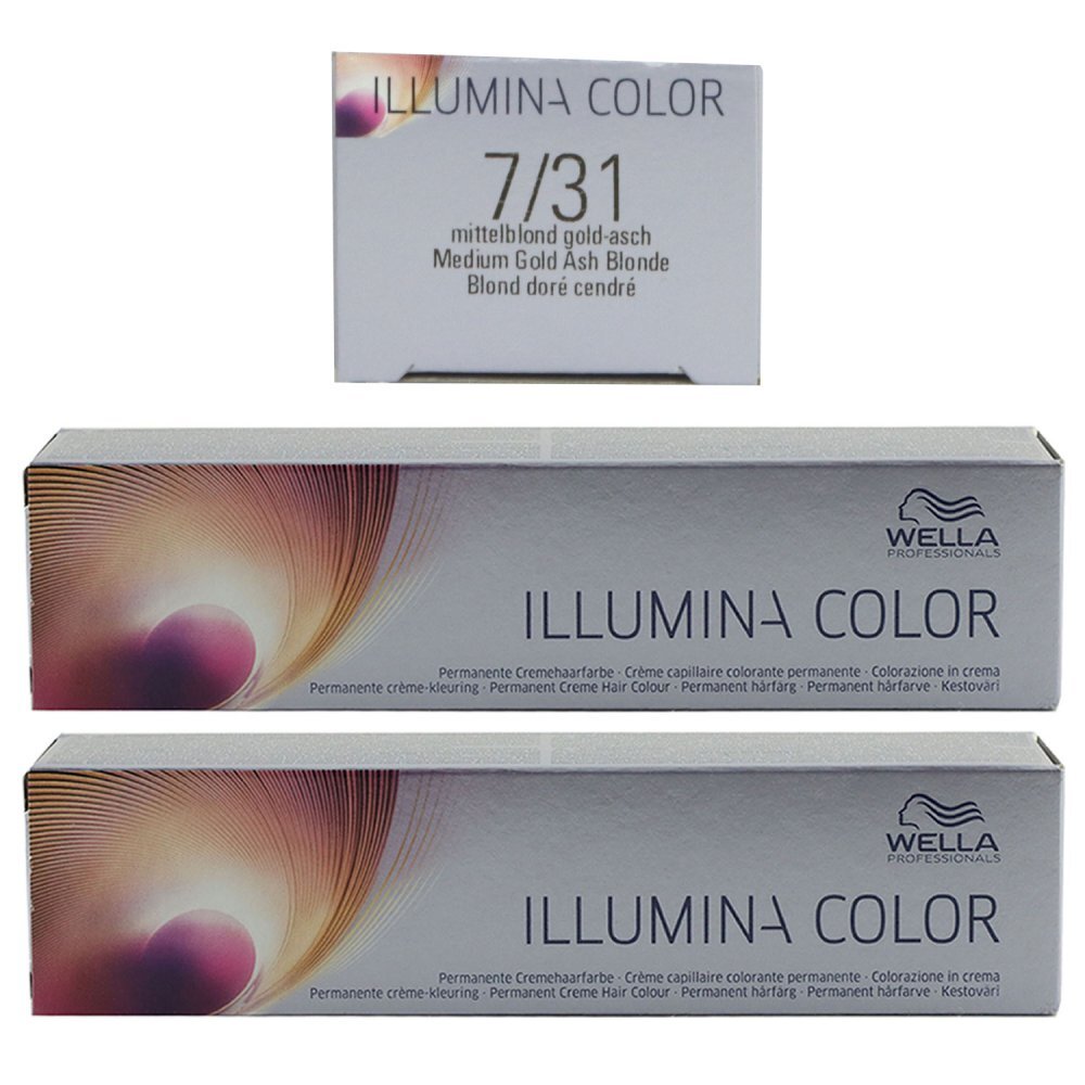Wella Illumina 2 x 60 ml 7/31 mittelblond gold asch Set