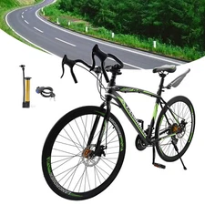 27 speed Road Bike Racing Bicycle 700C 26" Wheels Adult Black+Blue USA