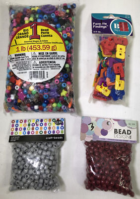 LOT OF 2 lb PACKS OF, ALPHABET and  BEADS lot#6