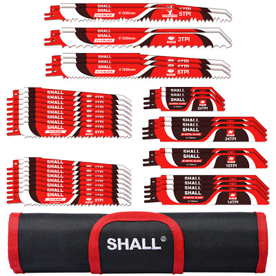 SHALL Säbelsägeblatt 34tlg.Säbelsäge Recipro Sägeblatter für Metall Holz Plastic