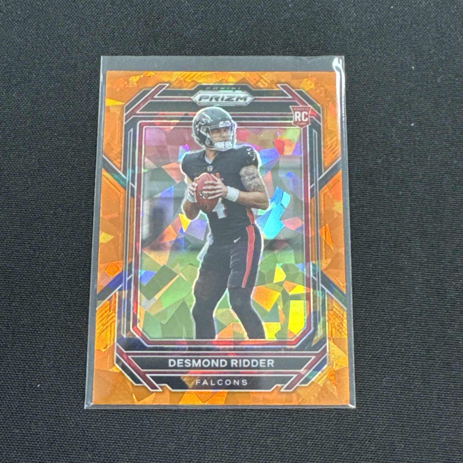 2022 Panini Prizm Desmond Ridder Orange Cracked Ice Rookie Card RC #302 Falcons