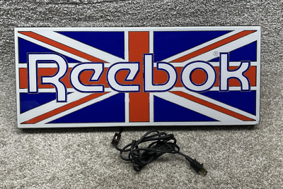 Vintage Reebok Framed Light Display Retail Sign 80s 90s Tested Works EUC