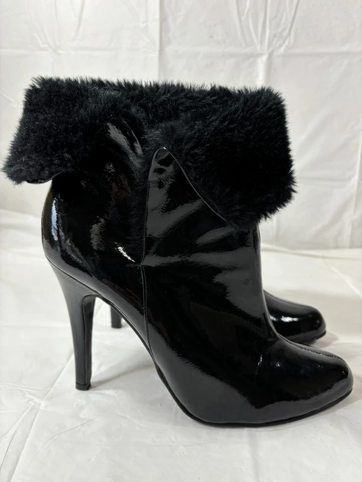 Colin Stuart For Victoria's Secret  Booties High Heels Suede Fur Buckle Size 9 B - Image 2 of 4