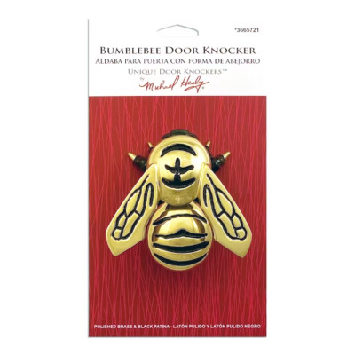 Michael Healy 4-in Polished Brass Bumble Bee Door Knocker
