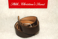 VTG LEATHER Belt Womens Mens Top Grain Steerhide Covered Buckle USA Sz 36 VG