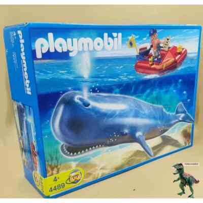 Playmobil-4489-investigador y ballena-cachalote-oceano-lancha-caja