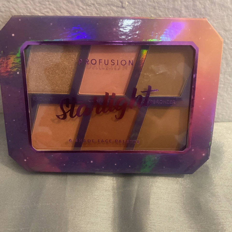 PROFUSION COSMETIC STARLIGHT 6 SHADE FACE PALETTE RADIANT CONFETTI LIGHT BRONZER - Image 3 of 4