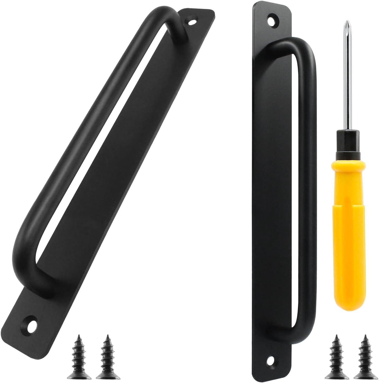 Black Barn Door Handle 2 Pack 6.3 Inch Sliding Closet Hardware
