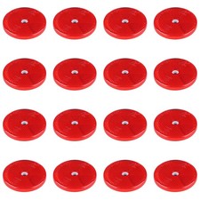 Kingdder 16 Pack Front Round Reflector for Driveway Fence Gate Posts Red