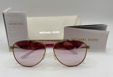 Michael Kors Hvar Rose Gold Aviator Sunglasses MK5007 w/ Case