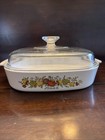 VINTAGE CASSEROLE DISH CORNING WARE A-10-B L'ECHALOTE SPICE OF LIFE CLEAR LID — photo 1