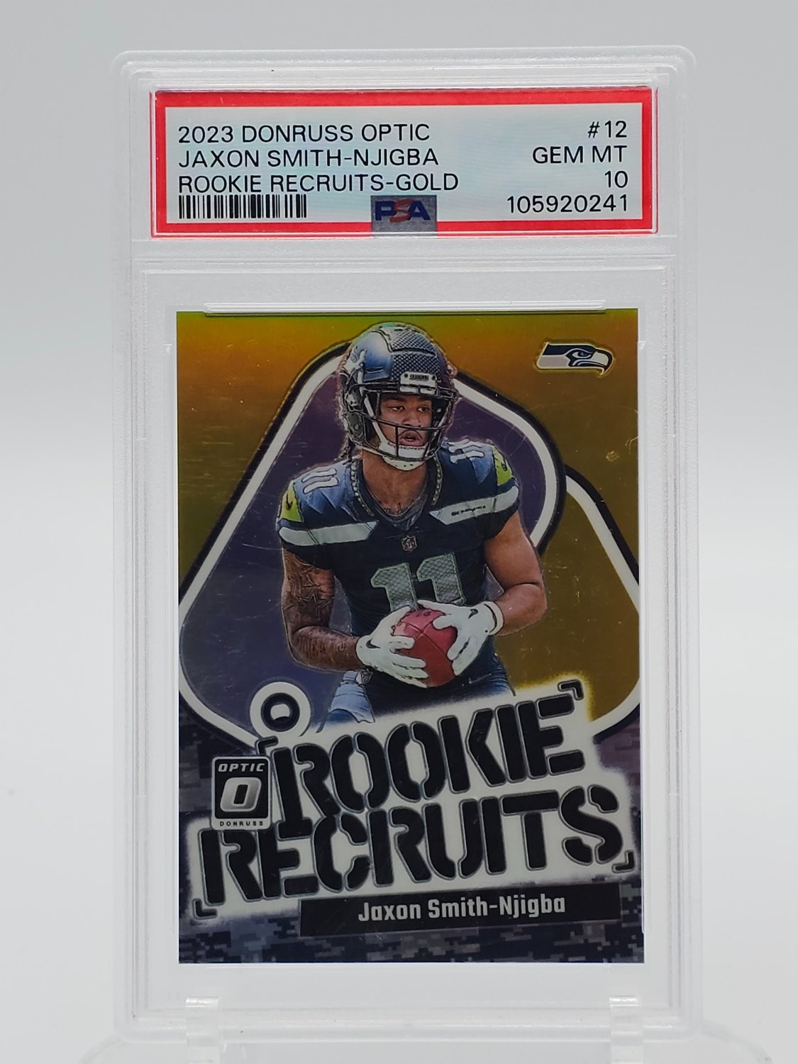 Jaxon Smith-Njigba Panini Donruss Optic Rookie Recruits #12 Gold