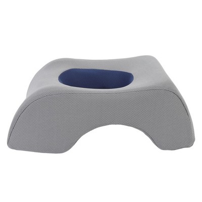 Gray Blue Face Down Pillow Soft Ergonomic Hollow Headrest Face Cushion For Salon
