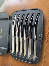 Vintage Carvel Hall 6 Steak Knives Stainless Steel in Original Case Made in USA