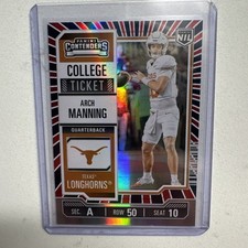 2025 Panini Contenders College Ticket Holo Red White & Blue Foil Arch Manning SP
