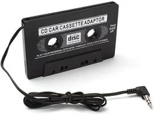 Universal Car Music Audio Cassette Tape aux Adapter Converter 3.5mm Plug Black
