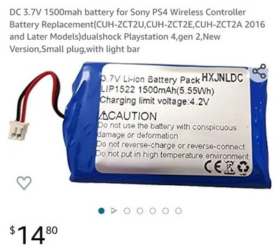 DC 3.7V 1500mah battery for Sony PS4 Wireless Controller Battery...