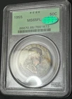 🎄1955 Franklin Half Dollar PCGS MS65 FBL OGH AND CAC! GREEN MONSTER 👽TONED! 🎄