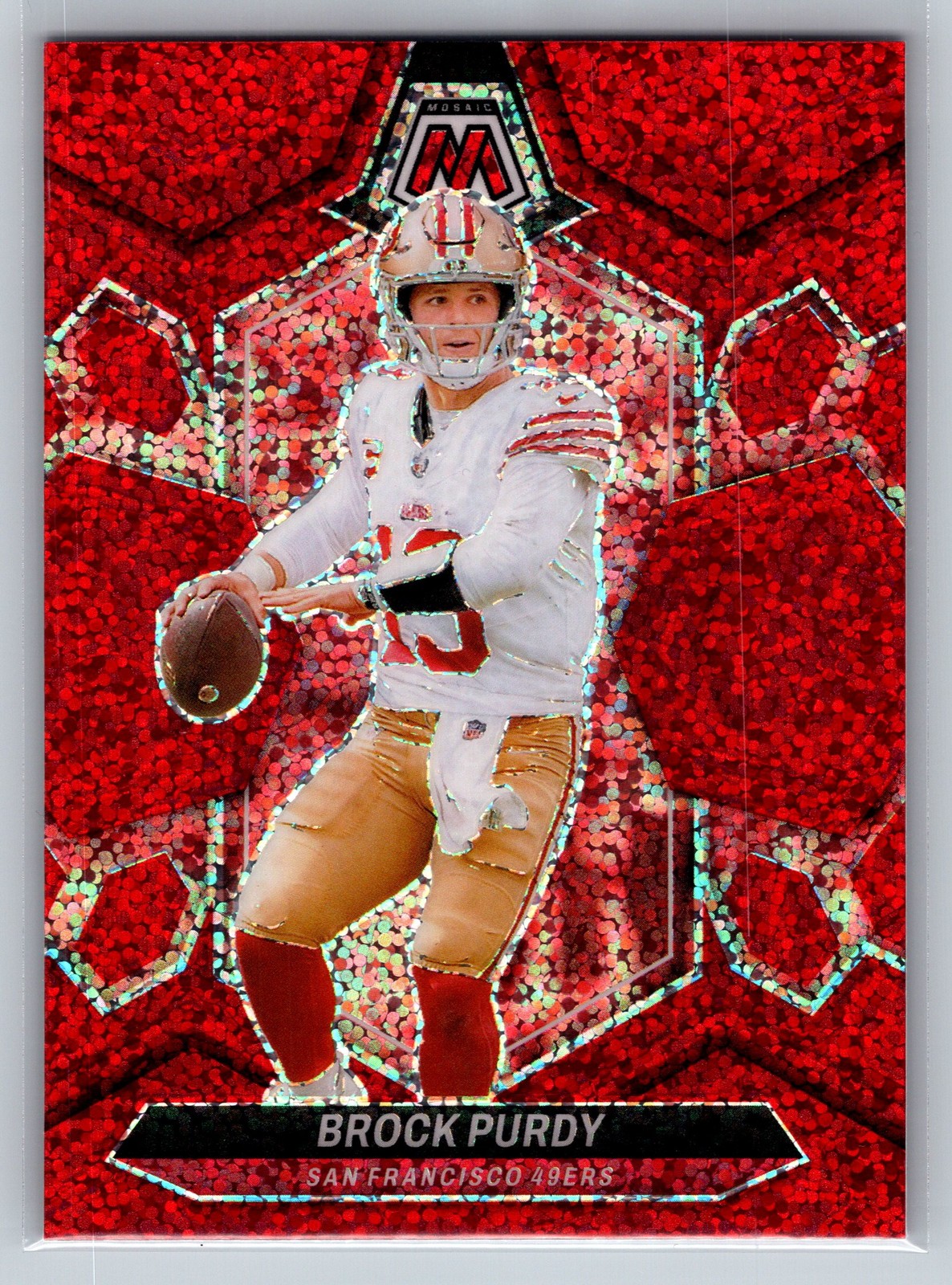 2024 Panini Mosaic #190 Brock Purdy Red Sparkle