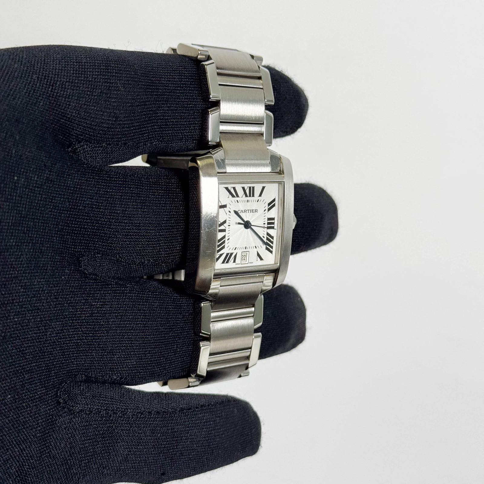 Cartier Tank Française Stainless Steel 28mm White Dial Watch Ref# W51002Q3 image 3
