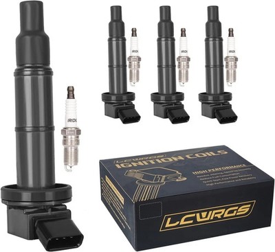 Set of 4 Ignition Coil Packs Iridium Spark Plugs for Toyota Camry Highlander RAV