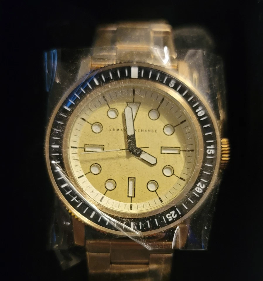 Reloj Armani Exchange Hombre Leonardo 44mm Acero Inoxidable Tono Dorado Foto 2 de 4