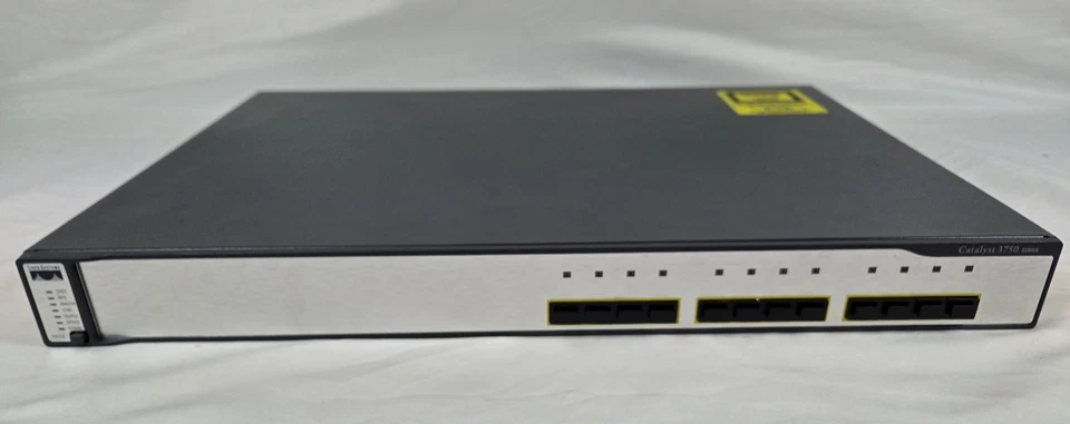 Cisco catalyst 3750G-12S-12 ethernet Layer 3 switch 12 LAN  ports w/accosseries - Image 2 of 4