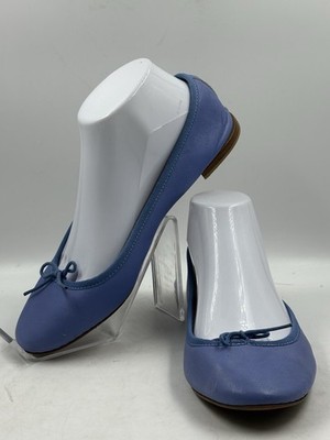 Rare Repetto Light Blue Leather Ballet Flats with Ribbon - Size 40 US 8.5-France