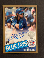 2020 Topps 1985 Topps Baseball Autographs Bo Bichette #85A-BB Gold /50 (AU,RC)