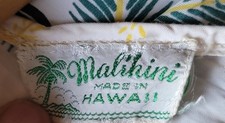 Rare Vtg 1940s Rayon DRESS Hawaiian Muu Dress STUCK ZIPPER. Super Design Pattern