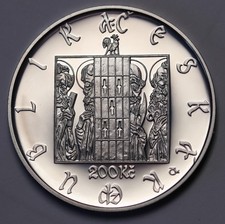 2010 Czech Republic 200 Korun Silver Proof- Astronomical Clock in Prague GEM FDC