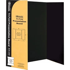 BAZIC 24-Pack Black Trifold Presentation Boards | 36x48 | School & Office