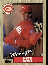 1987 topps pete rose cincinnati reds #393 rare baseball card NM-MT MLB MG : Collectibles & Fine Art 1987 topps pete rose cincinnati