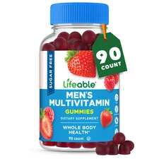 Lifeable Sugar Free Multivitamin for Men | with Iron | 90 Gummies