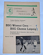 Programm BSG Chemie Leipzig BSG Wismut Gera 66/67 DDR Fußball Oberliga Sachsen