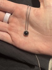 Woman's David Yurman S/S Black Onyx 8mm Petite Ch telaine Pendant Necklace