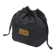 Soft Camera Pouch, L Size Flannel Camera Lens Case, Black