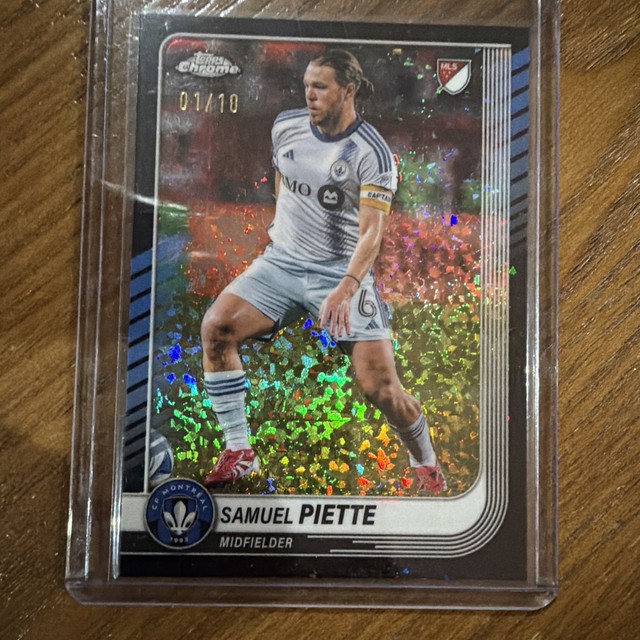 Topps Chrome MLS Samuel Piette CF Montréal Parallel /10 #47 (01/10) Buchstütze 1:1