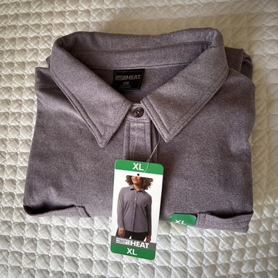 32 Degrees Ladies' Soft Fleece Button Up Shirt PurpleXL 1815413