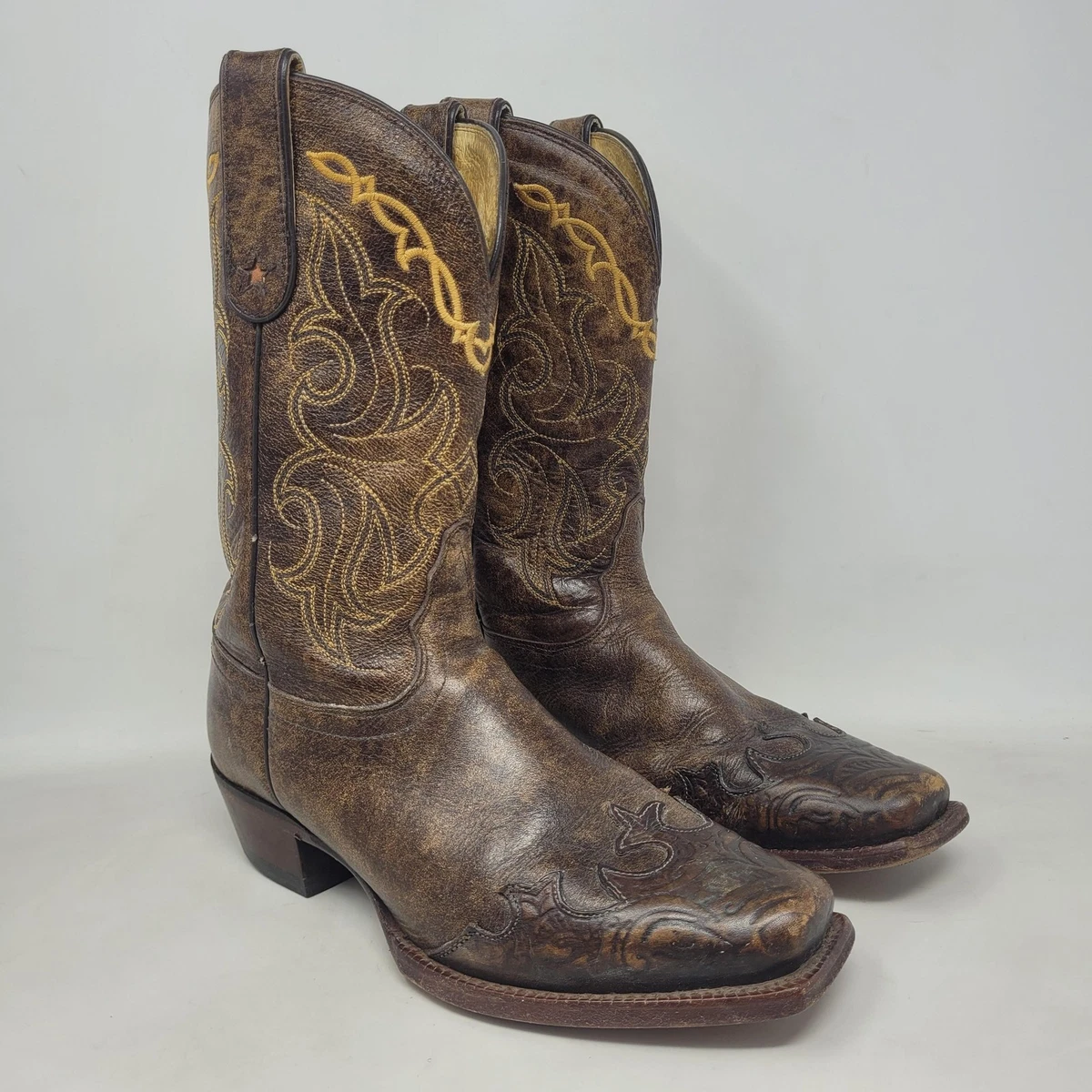 Bottes Western Femme Tony Lama Cuir Marron – Vintage USA Taille 6