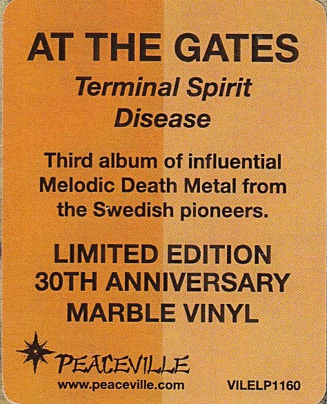 At The Gates - Terminal Spirit Disease LP COLORED VINYL SEALED NEW