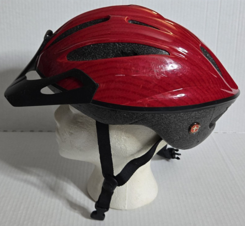 SCHWINN Typhoon Adult Bike Bicycle Helmet, Red w/ Visor, Vents, Cushioned