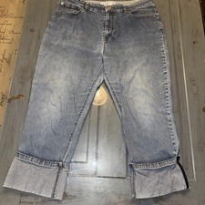 Tommy Hilfiger Y2K Womens Capri Denim Blue Stone Wash Stretch Mid Rise 16