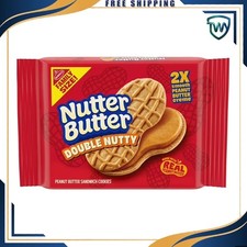 NUTTER BUTTER Double Nutty Peanut Butter Sandwich Cookies, Family Size, 15.27 oz