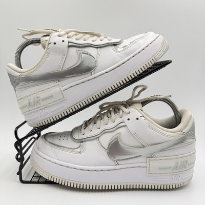Nike Air Force 1 Low Shadow White Silver Sneaker Größe UK 5,5 Damen CI0919-119