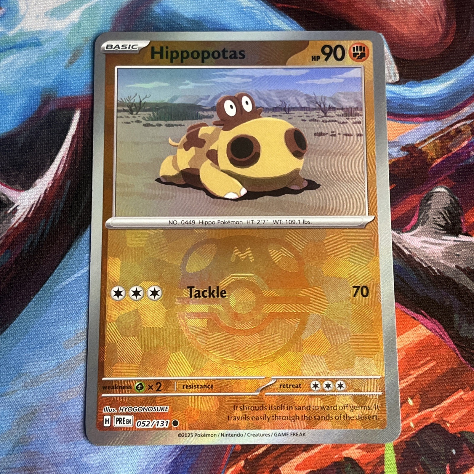 Hippopotas 052/131 Reverse Holo Master Ball Pokémon Prismatic Evolutions NM